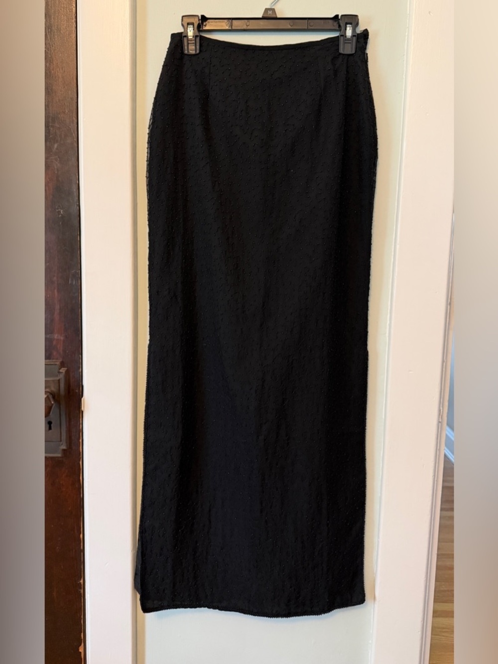 🌹Black Silk Beaded Maxi Skirt - Women's Elegant Long Skirt